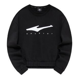 鸿星尔克女士运动休闲上衣宽松短款收腰显瘦圆领卫衣套头衫女装