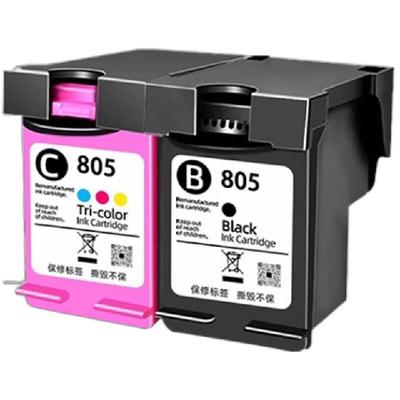 适用惠普805墨盒HP2700 2332 2723 1212 2720 2722 2721 2729打印机2330 1210可加墨805XL黑彩色连喷非原装