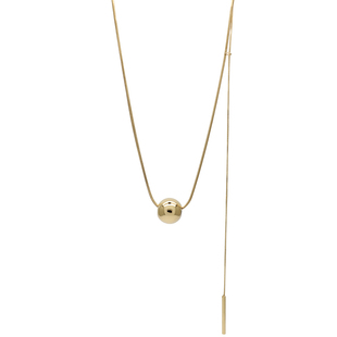 ZOXI网红爆款超大球球流苏卫衣毛衣项链女款2026新款配饰秋冬钛钢