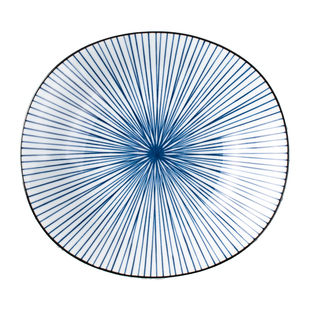日本进口餐具套装波佐见烧椭圆大陶瓷盘子青花瓷平盘耐高温高级感