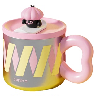 CUPPRO保温杯女生高颜值办公室桌面咖啡水杯不锈钢马克杯带盖杯子