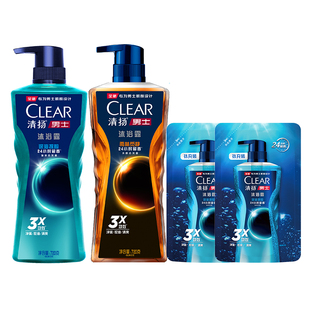 清扬男士沐浴露持久留香沐浴乳清洁保湿洗澡家用沐浴液袋装补充装