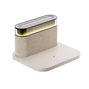 思莱普多功能桌面手机无线充电器可移动小夜灯内置电池蓝牙音箱日历时钟音响闹钟触控生日礼物企业定制年会