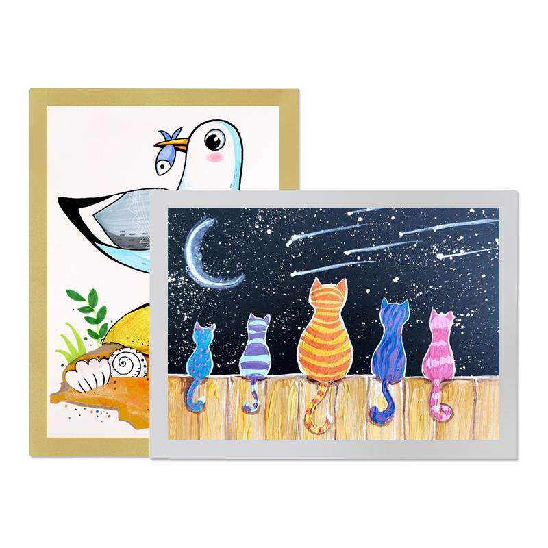 照片墙收纳A4装裱相框墙贴磁性展示贴儿童作品展示框画框8k奖状贴