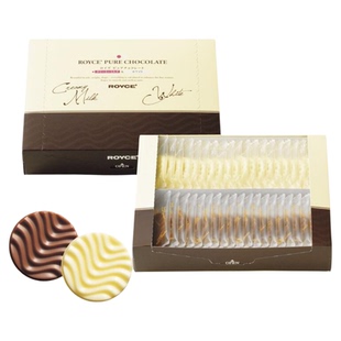日本机场零食ROYCE'生巧牌波纹牛奶巧克力片40片装可可白巧混合装