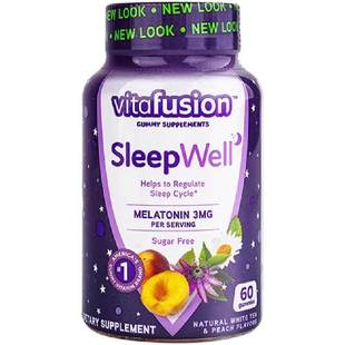 vitafusion褪黑素安瓶助眠软糖睡眠软糖sleepwell退黑素美国进口