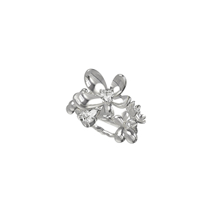 BOONEE秘境花园系列爱心绿锆花簇组合戒指女小众设计高级感食指戒