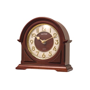 RHYTHM丽声欧式台钟客厅家用时尚创意音乐复古实木座钟书房摆件