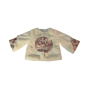 女童中国风加厚盘扣毛毛衣外套冬季新品宝宝中式年货款加绒马面裙