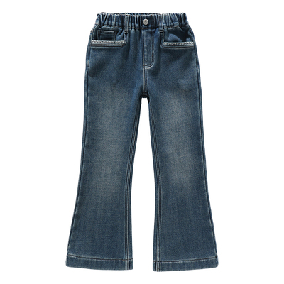 女童加绒牛仔裤洋气女孩喇叭裤