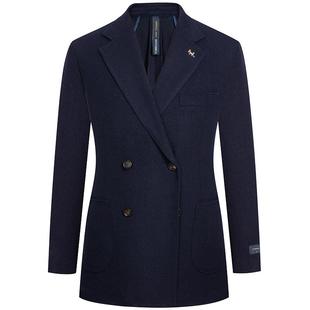 【意大利进口面料】东博利尼秋冬纯羊毛西装外套男双排扣毛呢大衣