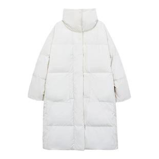 90白鸭绒羽绒服女过膝加厚2025冬季新款宽松韩版炸街保暖羽绒外套