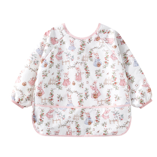 ELLE baby婴儿围兜宝宝辅食饭兜儿童长袖防油污防脏吃饭专用围裙