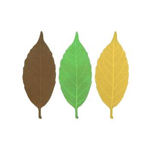 费洛朗变色树叶书签简约手帐网红小清新可爱小学生用文具Leaf Thermometer感温叶子温度计创意贴纸书签礼物