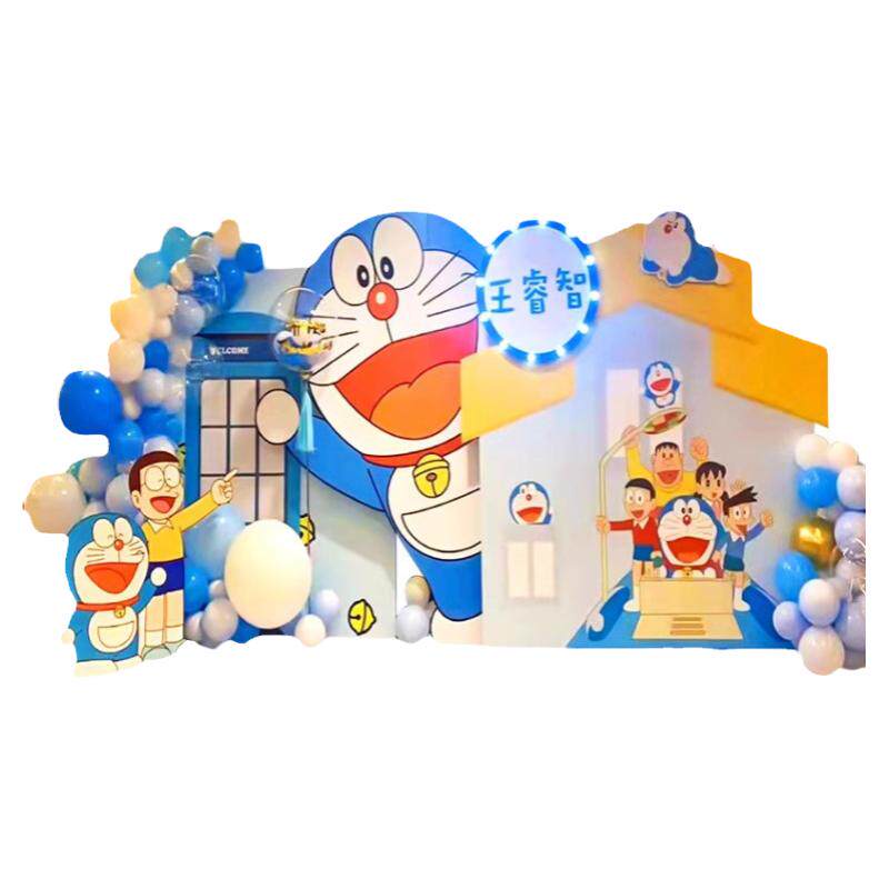 哆啦A梦主题生日布置KT板背景