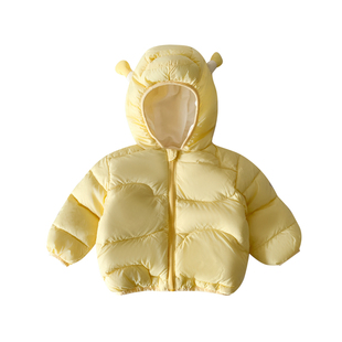 婴儿分体套装冬季男宝宝衣服冬装小月龄外出羽绒服外套连裤袜童装