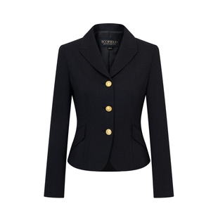 Scofield女装短款西装外套气质通勤小西服X型收腰上衣外套春秋