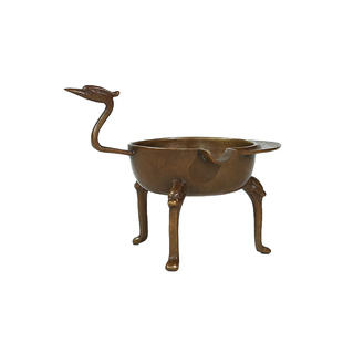 赋比兴 国家非遗 仿唐凫首毛笔笔舔墨海 传统失蜡法仿古铜器 高端青铜笔搁 书法创意小摆件实心铜 文房四宝