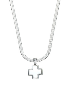 原创设计四叶草贝壳钛钢项链男生潮流时尚金色嘻哈配饰百搭不掉色