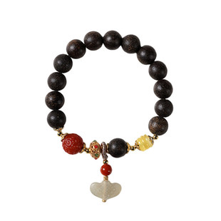 色达五明学院禅意雅致和田玉吊坠加里曼丹沉香手串文玩达拉干佛珠