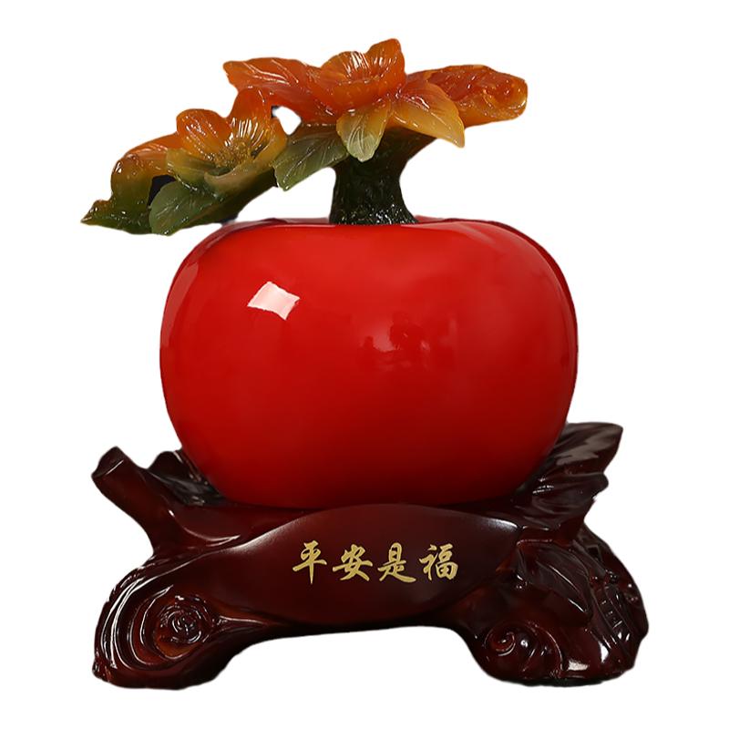 平安是福苹果摆件入户玄关装饰品