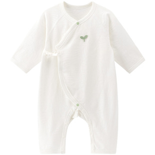 【抑菌木棉】新生儿连体衣夏季薄款婴幼儿长袖哈衣宝宝居家和尚服
