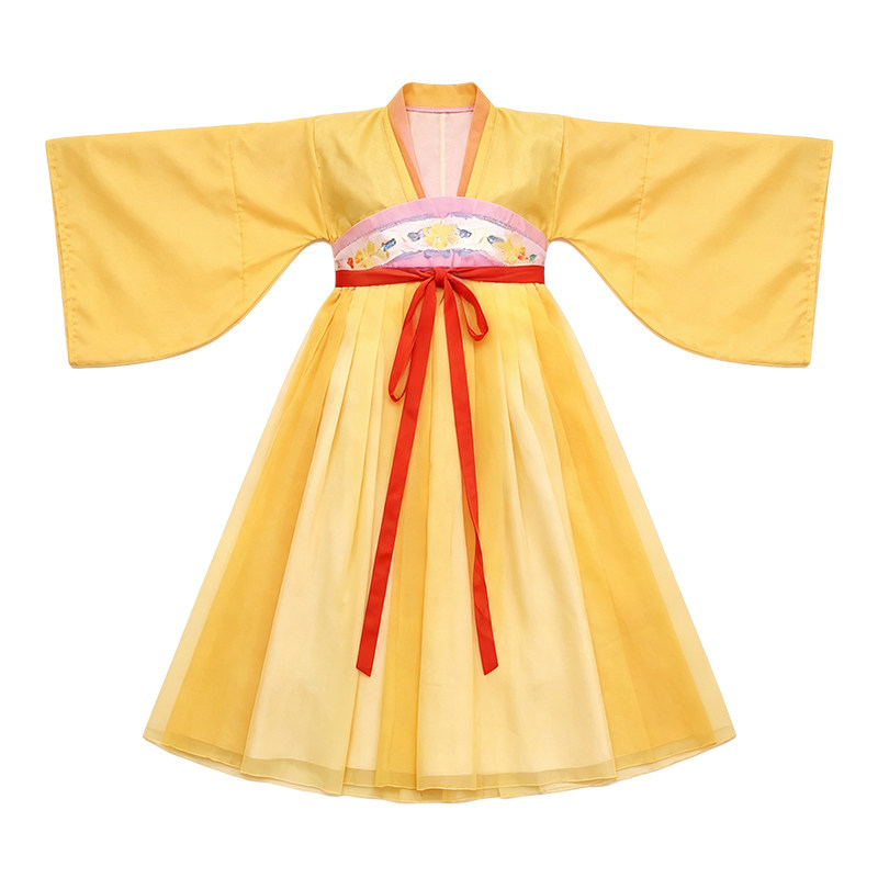 鎏光细灯谣舞蹈儿童古典舞女童演出服汉服蝴蝶梦灯笼道具表演服装