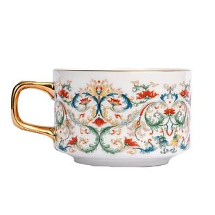 中国国家博物馆金彩缠枝咖啡杯创意杯情侣马克杯国潮新婚生日礼物