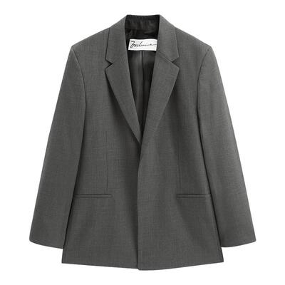 【高端通勤系列】太平鸟男装 2025年春新款潮流灰色西服B1BAF111V