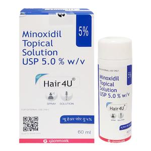 印度进口Hair 4U米诺地尔5%生发液剂增发育发小白管喷雾防脱生发