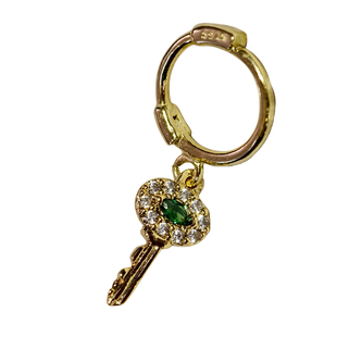 爱心钥匙锁头耳环原创边缘耳皮圈情侣穿刺耳骨环小众VINTAGE饰品