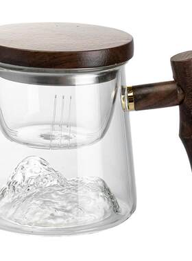 摩登主妇茶水分离过滤玻璃茶杯
