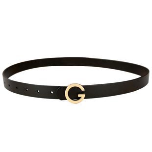 皮带女真皮牛皮黑色简约百搭精致金扣韩版装饰配裙西装牛仔裤腰带