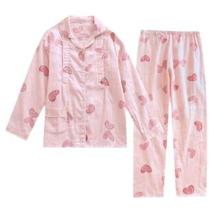 春夏季67薄款月子服春秋款纯棉纱布产后大码200斤哺乳睡衣3月份45