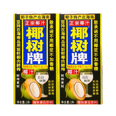 椰树正宗海南特产椰汁1L×2盒