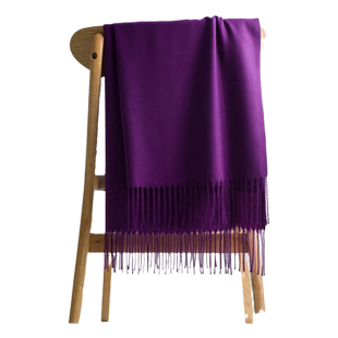 2026深紫色围巾女春秋冬季仿羊绒披肩婚礼妈妈浅紫韩系香芋高级感