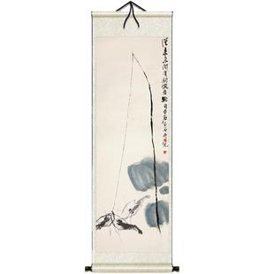 2025齐白石花鸟画卷轴画丝绸画名家字画已装裱可定制书房客厅装饰