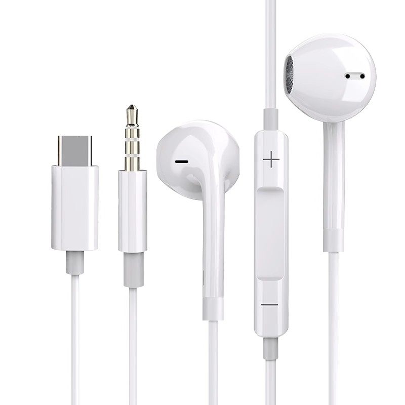 3.5mm耳机有线入耳type-c接口圆孔适用于华为小米苹果15iPhone16