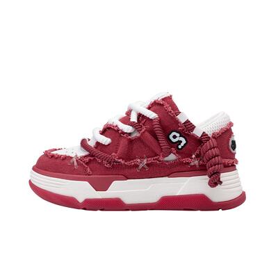 复古大红特红面包鞋休闲板鞋女鞋