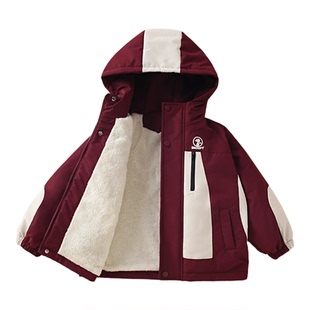 正品史努比童装男童加绒派克服女童秋冬装中大童加厚外套工装风衣