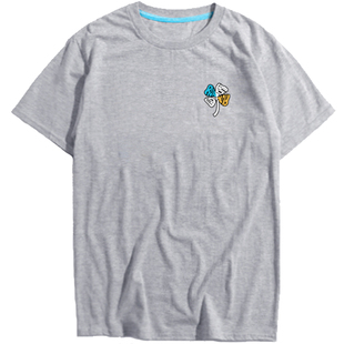 新欧文德鲁大叔ins同款四叶草短袖T恤运动休闲半袖上衣男女百搭潮