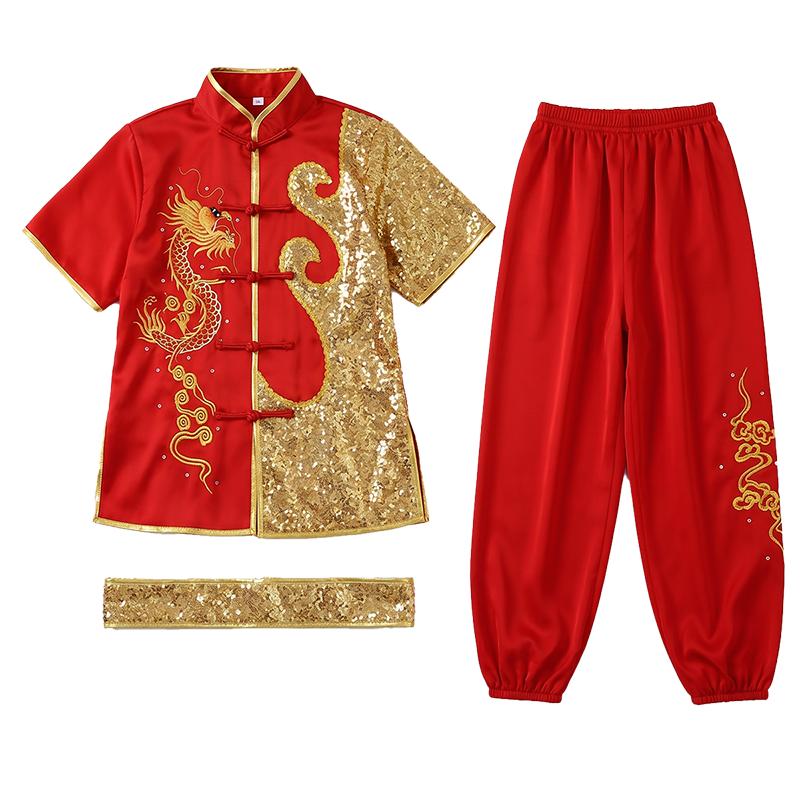 儿童武术竞赛表演服短袖中国风