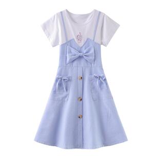 女童短袖连衣裙夏装2026新款中大童小女孩公主裙洋气韩版儿童裙子