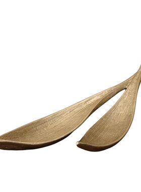 印度进口一对金叶金属托盘摆件