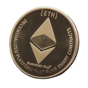 ETH以太坊挖矿金币区块链数字货币比特B黄铜纪念币定做礼品币吊坠