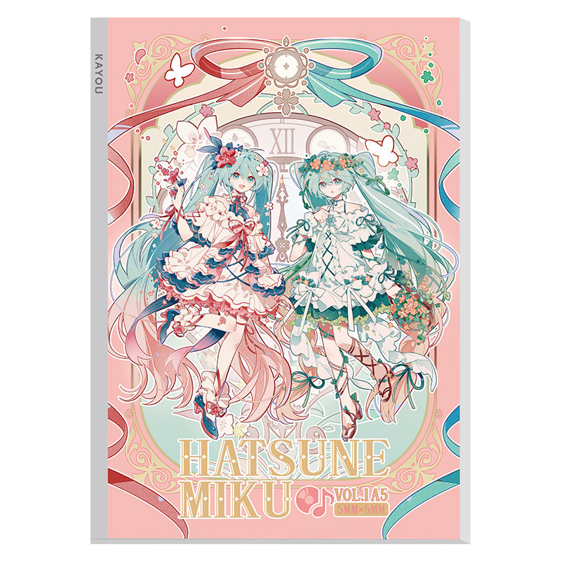 卡游初音未来春的协奏曲无线装订本A5笔记本本子加厚高颜值日记本