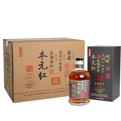 古越龙山绍兴黄酒鉴湖酒坊十五年陈680ml*6瓶礼盒装干型低糖