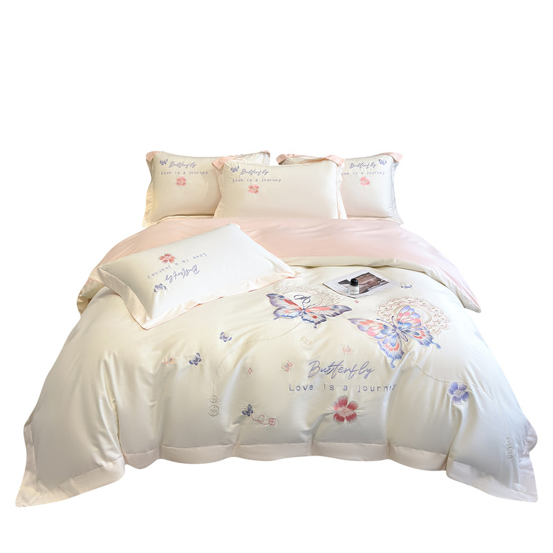 轻奢高支A类长绒棉四件套刺绣
