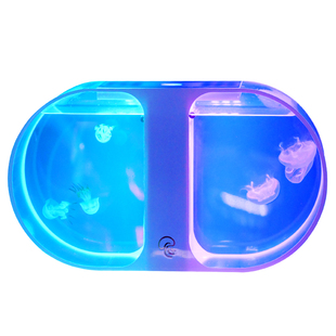 双圈专业水母缸桌面鱼缸水族箱活体海月赤月小型水母缸创意鱼缸