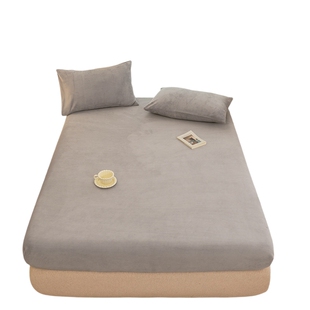 牛奶绒床笠单件珊瑚绒床罩加绒床垫套保护罩防滑床单套罩150x190